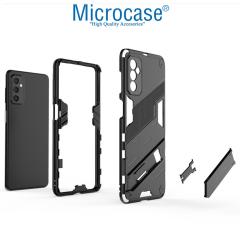 Microcase Samsung Galaxy M52 5G Matrix Serisi Armor Standlı Kılıf - Siyah