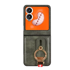 Microcase Tecno Phantom V Flip2 Askılıklı Standlı Açacaklı Deri Kılıf-AL5118