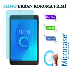 Microcase Alcatel 3T 8 inch Tablet Universal Döner Standlı Tablet Kılıfı + Nano Esnek Ekran Koruma Filmi