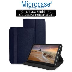 Microcase Delüx Serisi 10 inch Universal Standlı Tablet Deri Kılıf - Lacivert