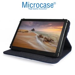 Microcase Delüx Serisi 10 inch Universal Standlı Tablet Deri Kılıf - Lacivert