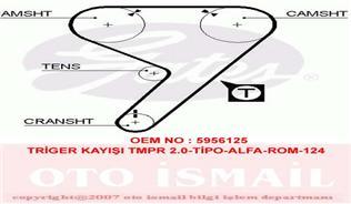 TRİGER KAYIŞI 142x180 ALFA ROMEO FIAT TEMPRA 1.8IE 8V 90-96 1.8SX 8V 93-96 TOFAS FIAT2.0IE CT608