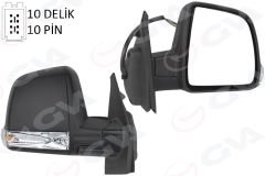 DIŞ DİKİZ AYNASI ELEKTRİKLİ SAĞ DOBLO 3 2011 MD. SİNYALLİ KATLANIR / POWER FLOK DESENLİ 10 FİŞ