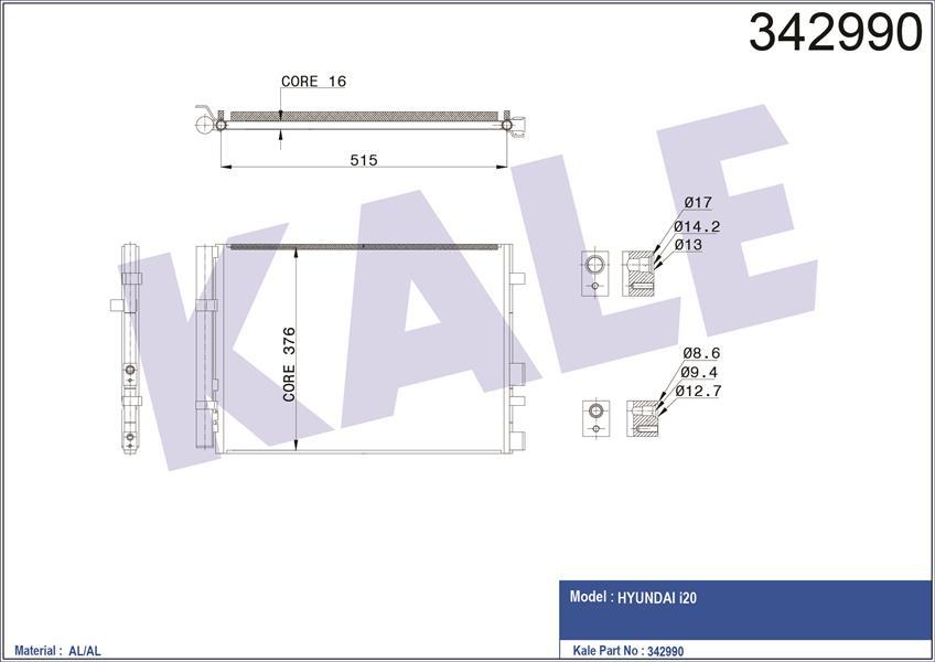 KLİMA KONDENSERİ HYUNDAI İ20 AL-AL