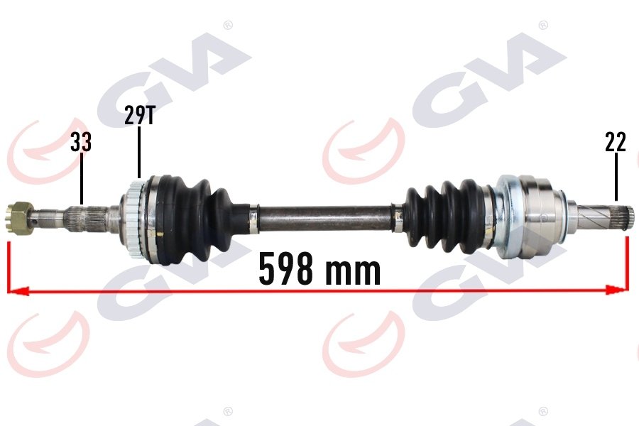 KOMPLE AKS SOL OPEL VECTRA B 1.6 99-02 MAKYAJLI KASA ABS Lİ 29DİŞ 598mm