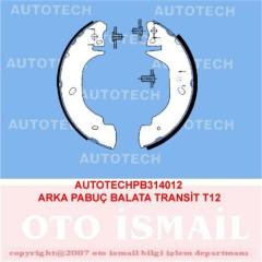 ARKA PABUÇ BALATA TRANSIT T12 2.0 2.5DI 2.5TD 94-00 254x52