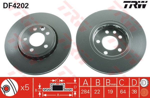 ÖN FREN AYNASI ROVER 75 2.0 CDT-1.8-2.5 V6 99 284x22x5DLxHAVALI