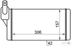 KALORİFER RADYATÖRÜ VW TRANSPORTER T4 1.9D-TD-2.0D-2.4D-2.5D-TD ARKA 306x157x42 AC /-