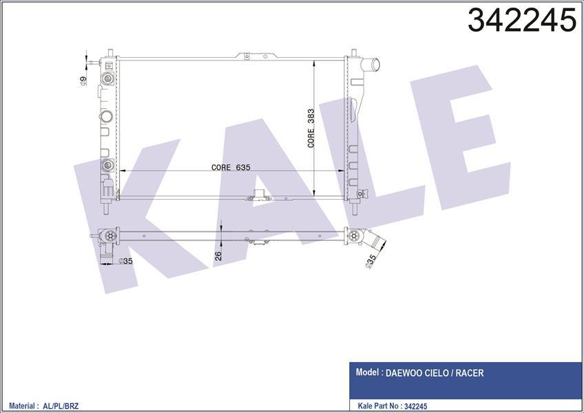 RADYATÖR DAEWOO CIELO AL-PL-BRZ