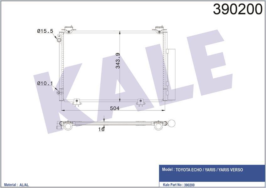 KLİMA KONDENSERİ YARIS-YARIS VERSO AL/AL 520x318x16