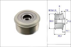 ALTERNATÖR KASNAĞI RULMANLI DUCATO-SCUDO-BOXER-EXPERT-JUMPER-JUMPY-XSARA 2.0-2.2-2.3 JTD-HDİ 6K