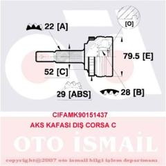 AKS KAFASI DIŞ ÖN CORSA C-COMBO 1.3 CDTI-1.7DTI 00-06 ABS Lİ 29 DİŞ 22x28x52 150mm