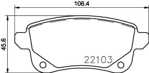 ARKA DİSK FREN BALATASI RENAULT GRAND SCENIC 3 09 16 SCENIC 3 09 16 SCENIC 4 16 TALISMAN 15 MEGANE 4 15 106.5x45.5x16