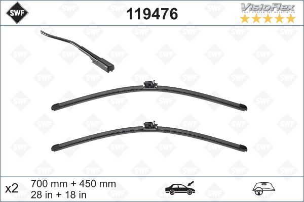 SILECEK SUPURGESI TAKIMI 700mm / 450mm MERCEDES VITO W447 14 SWF