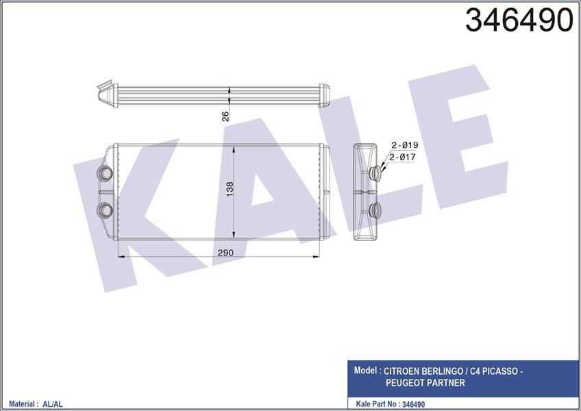 KALORİFER RADYATÖRÜ 407 04 C5-C6 290X129X26