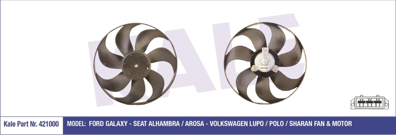 FAN MOTORU PERVANELİ POLO 1.4-1.6 95-99 POLO 1.4-1.9TDI 01 CORDOBA-IBIZA 4 99-08 180W-384mm