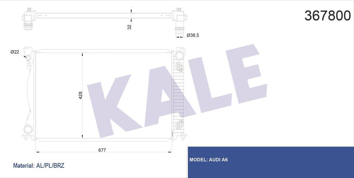 RADYATÖR AUDI A6 2.7TDI-3.0TDI 05-11 OTOMATİK 675X445X32 AL-PL-BRZ
