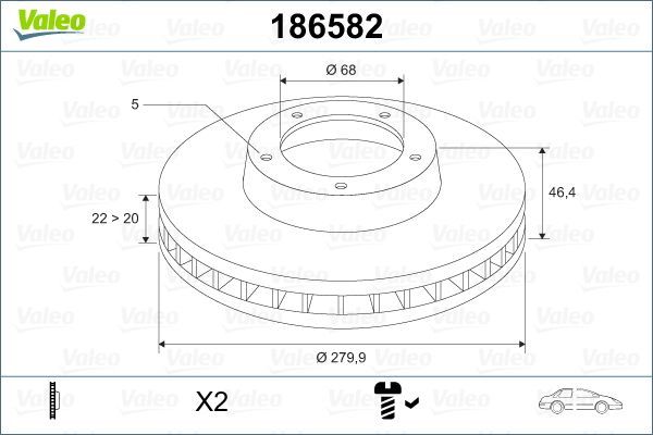 ÖN FREN DİSKİ A4-PASSAT 97-04 280x22