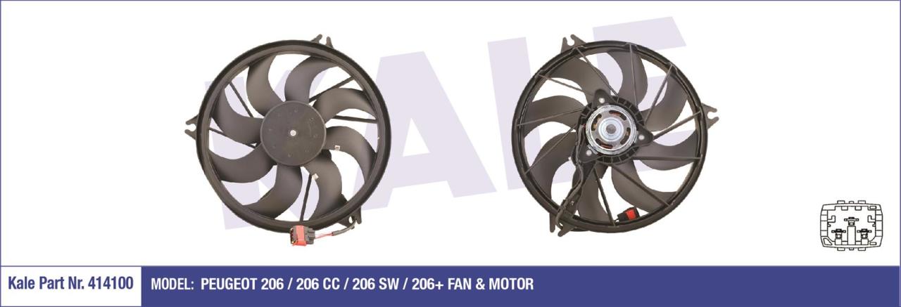 FAN MOTORU DAVLUMBAZLI P206 1.1-1.4-1.4-1.6-2.0 16V-1.6HDI-2.0HDI 98 250W-385mm