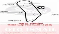 TRİGER KAYIŞI 121x180 CADDY 95-97 -GOLF 1.6 74-92 -PASSAT 73-88 -AUDI-PORSCHE 924 2.0 8V CT637