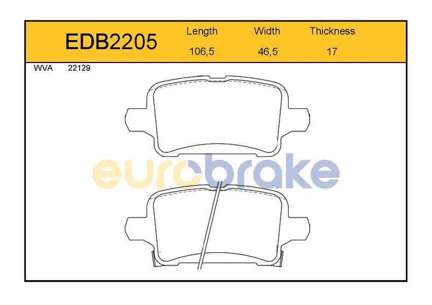 ARKA BALATA OPEL ASTRA K 1.0-1.4-1.4T-1.6T-1.6CDTI 15 106.5x46.3x16.6 GDB2180-FDB4938-LP3218