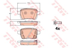 ARKA FREN BALATASI OPEL CORSA E 14 19 ADAM 14 19 15 JANT RPO J67 FIAT EGEA 16 500L 13 264mm