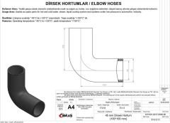 45mm x 55mm 10cm x 10cm DİRSEK HORTUMU SICAK ve SOĞUK SU KULLANIMI İÇİN