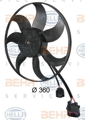 x 8EW351039-171 FAN MOTORU DAVLUMBAZLI SOL CADDYIII 1.4-1.4 16V-1.6 04 GOLF 5 1.4 TSI-1.6 FSI 03-08 220W-363mm