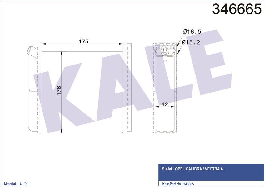 KALORİFER RADYATÖRÜ ASTRA F-CALIBRA A-VECTRA A 175x195x40