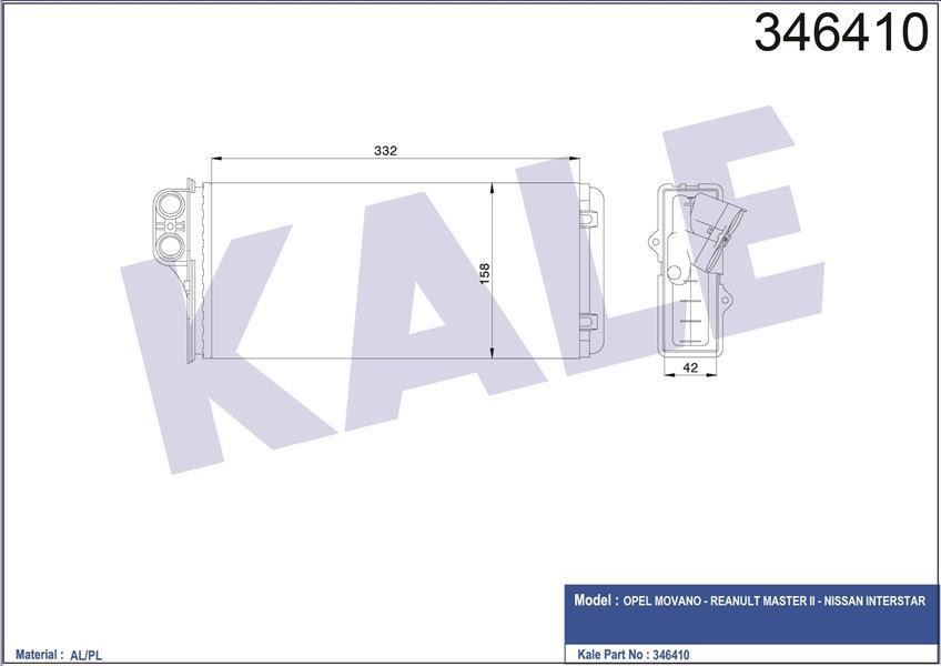 KALORİFER RADYATÖRÜ MASTER 2 2.5D-2.8DTI 98-01 OPEL MOVANO 1.9DTI-2.2DTI 00