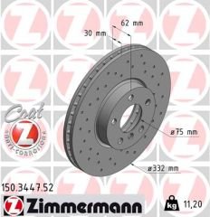 FREN DISKI ON 332mm BMW E70 F15 E71 F16 DELİKLİ