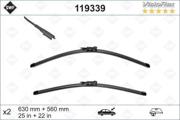 SILECEK SUPURGESI TAKIMI 640mm / 570mm MERCEDES S-CLASS W222 14 SWF