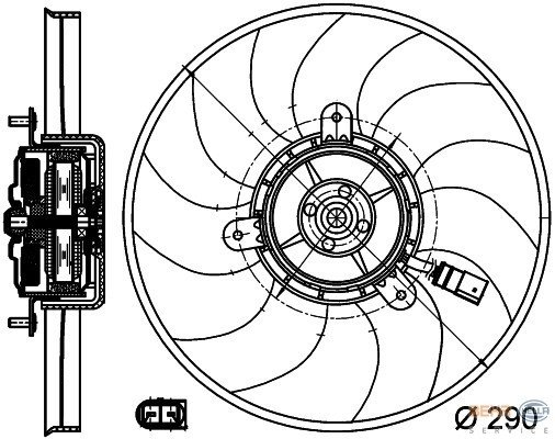 FAN MOTORU SAĞ GOLF5-GOLF6-JETTA-PASSAT-CADDY-A3-LEON 2004-2013 1.2-1.4 TSI - 1.6-1. 9 TDI