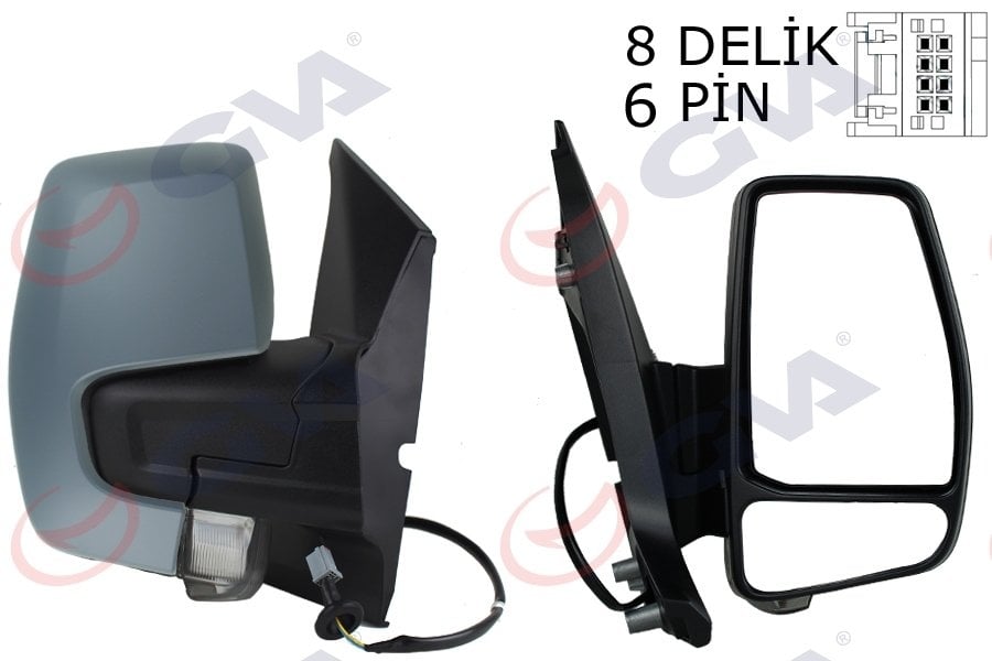 DIŞ DİKİZ AYNASI SAĞ TRANSİT CUSTOM V362 12 ELEKTİRİKLİ ISITMALI ASTARLI SİNYALLİ KONVEKS VM-6325EHPR 1766579-682BL5JA6