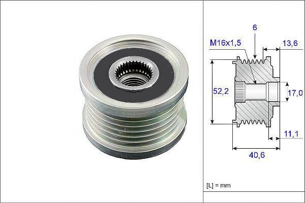 ALTERNATÖR KASNAĞI RULMANLI NISSAN PRIMERA 2.0-XTRAIL 2.0-2.5 02 6 KANAL