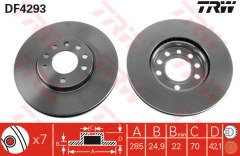 ÖN FREN AYNASI VECTRA C 02 SIGNUM 03 SAAB 9.3 02 CROMA 05 285x25x5DLxHAVALI 46844071-51819733