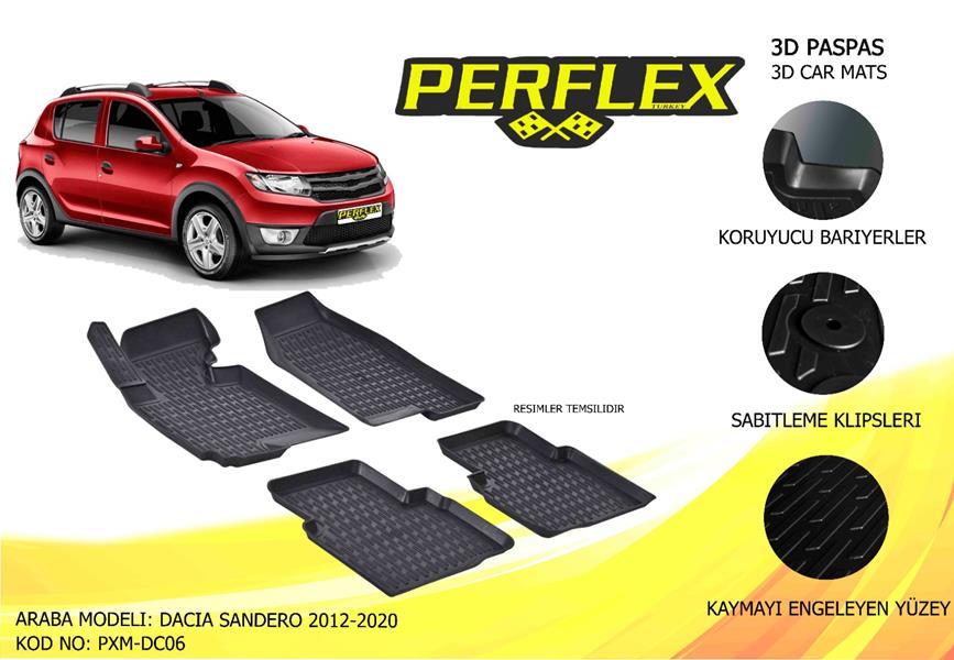 PERFLEX 3D X-MAT HAVUZLU PASPAS ÇEŞİTLERİ BEJ DACIA SANDERO 2008-2013 3D X-MAT 5 PCS