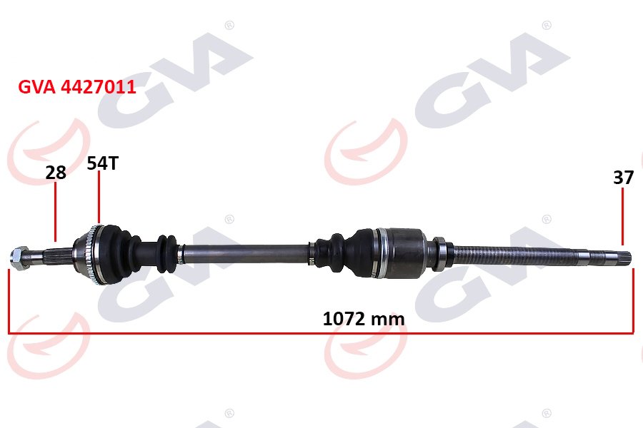 KOMPLE AKS SAĞ DUCATO-BOXER-JUMPER 2.5 D 94-02 14Q ABS Lİ 54DİŞ 1072mm