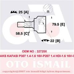 x AKS KAFASI DIŞ P307 1.4 16V-1.6 16V 00 P207 1.4HDI-1.6 16V 06 C4 1.4 16V-1.6 16V 04 15-14