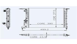 RADYATÖR CLIO 91-98 R19 94-95 1.2-1.4 E7F.7.06 MEK AC 390x377.5x23. 2 SIRA AL PL SİSTEM