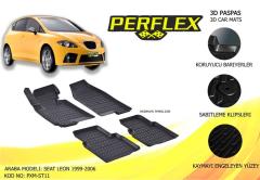 PERFLEX 3D X-MAT HAVUZLU PASPAS ÇEŞİTLERİ SİYAH SEAT LEON 1999-2006 3D X-MAT 5 PCS