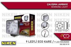 CALISMA LAMBASI ECO 9 LEDLİ KARE