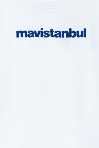Mavi İstanbul Baskılı Beyaz Çocuk Tişört  6610201-620