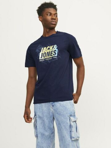 Jack Jones Map Summer Logo Erkek Tişört 12257908