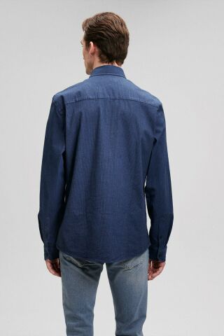 Mavi Uzun Kol İndigo Erkek Gömlek 0211016-18790