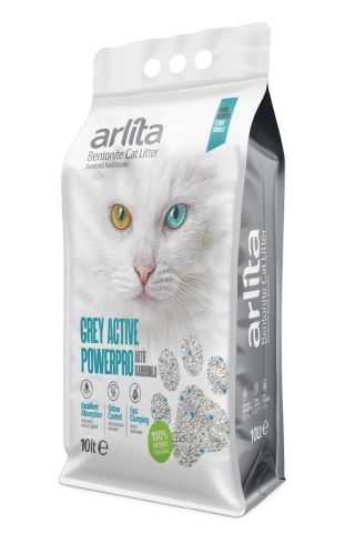 Arlita Grey Actıve PowerPro Aktif Karbonlu Fresh Kokulu İnce Taneli Topaklanan 10 Litre  Kedi Kumu