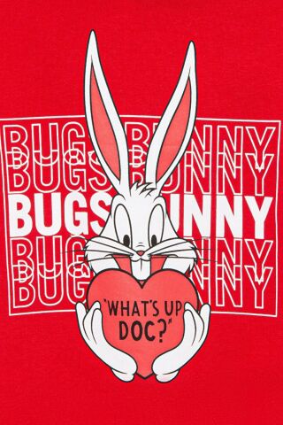 Mavi Bugs Bunny Baskılı Kapişonlu Çocuk Sweat 7S10036-70471
