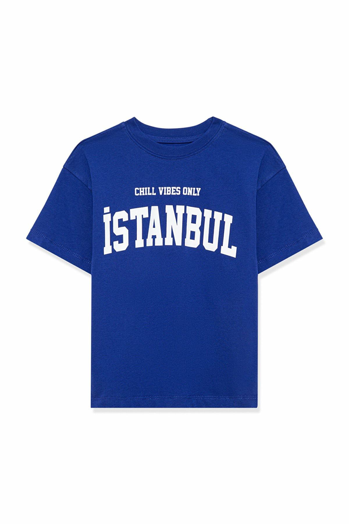 Mavi İstanbul Saks Mavi Çocuk Tişört 6610181-70896