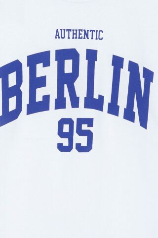 Mavi Berlin Baskılı Beyaz Çocuk Tişört 6610180-620