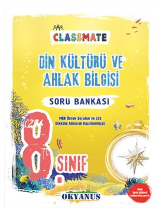Okyanus Yayınları 8.Sınıf Classmate Din Kültürü Soru Bankası